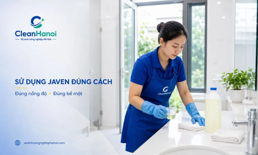 Sử dụng nước Javen đúng cách khi vệ sinh bề mặt